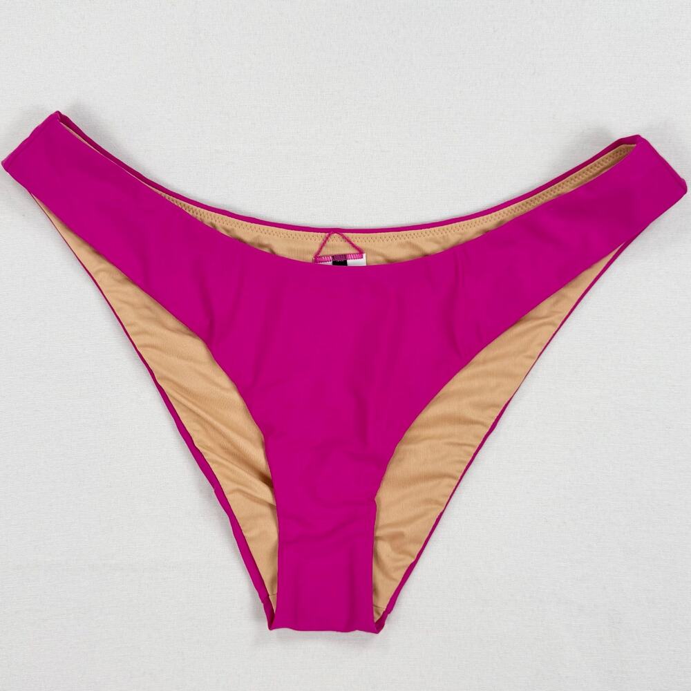 J Crew Curved Waist Cheeky Bikini Swim Bottom Women's Medium Pink BC125